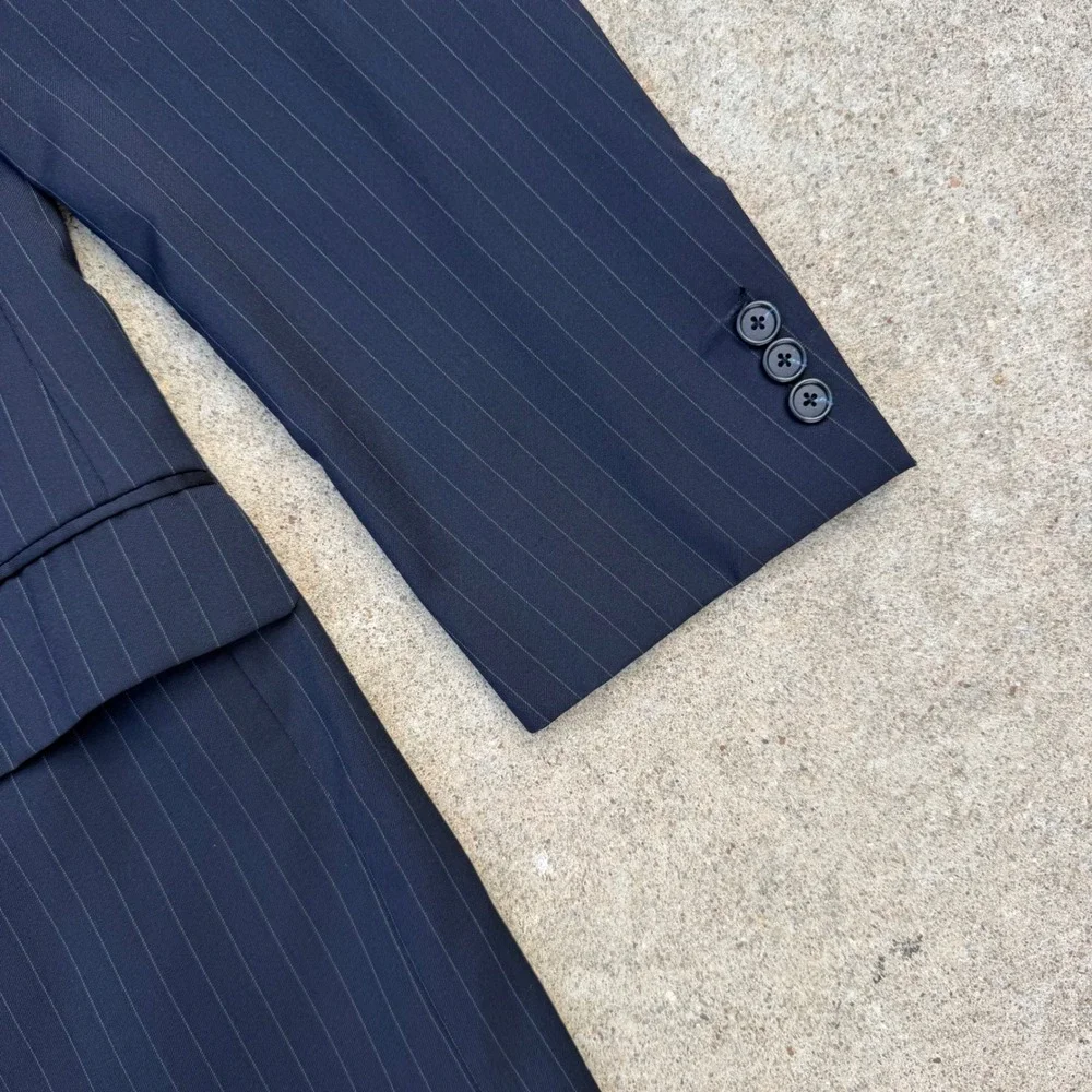 Brooks Brothers Sport Coat Mens 44R Navy Pinstripe 1818 Madison Wool Blazer USA